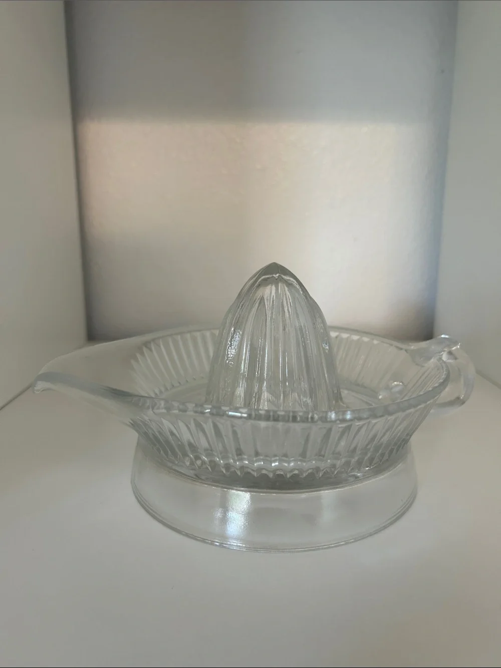Large Vintage Clear Glass Juicer Reamer